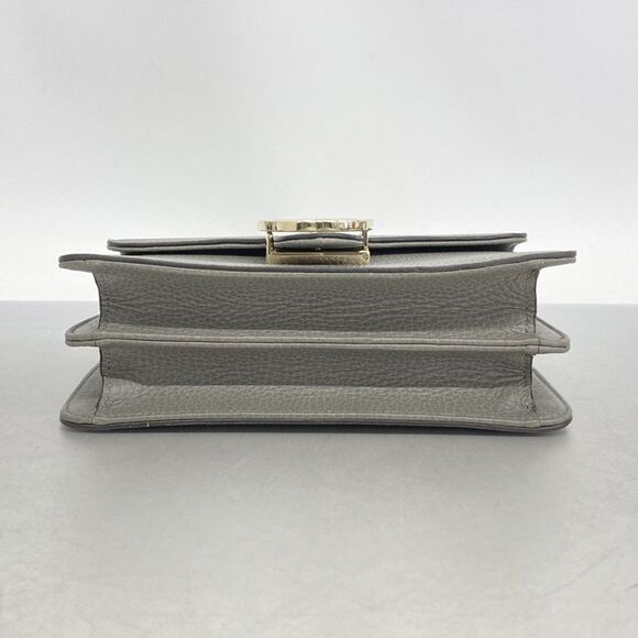 Gucci Interlocking G Grey Leather Shoulder Bag (Pre-Owned) - Picture 4 of 7